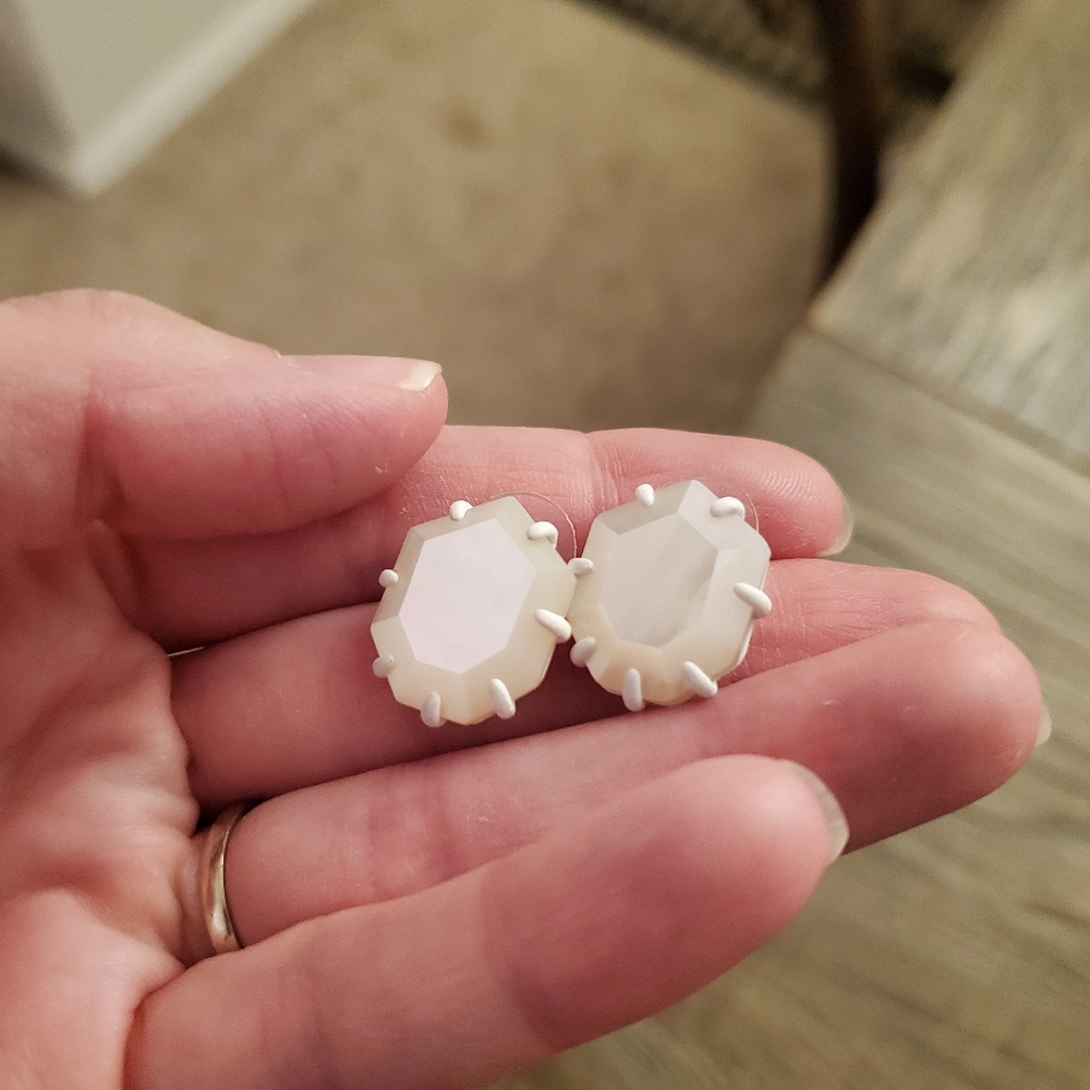 Kendra Scott Morgan White Post Backing Earrings